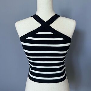 Black & White Striped Halter